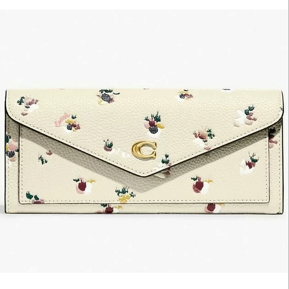NWT ~ Coach Wyn Soft Wallet With Paint Dab Floral Print~ Very Rare - Picture 14 of 16